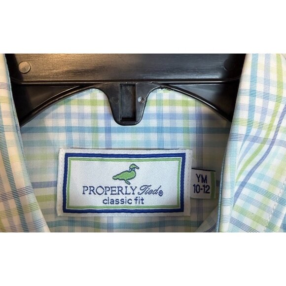 PROPERLY TIED Boys Size Medium (10/12) Plaid Sport shirt , Bamboo Blend NWT $60 - Picture 6 of 9